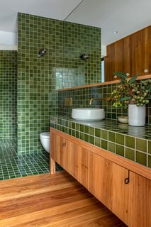 "My wish for the bathroom was for it to feel like walking along a creek through the Tasmanian wilderness,