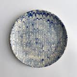 Cobalt Feather Dinner Plate by Morgan Levine Ceramics
