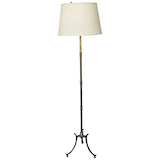 French Brass Floor Lamp with Tripod Base